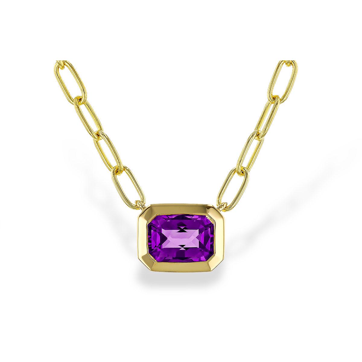 14KT Gold Amethyst Necklace