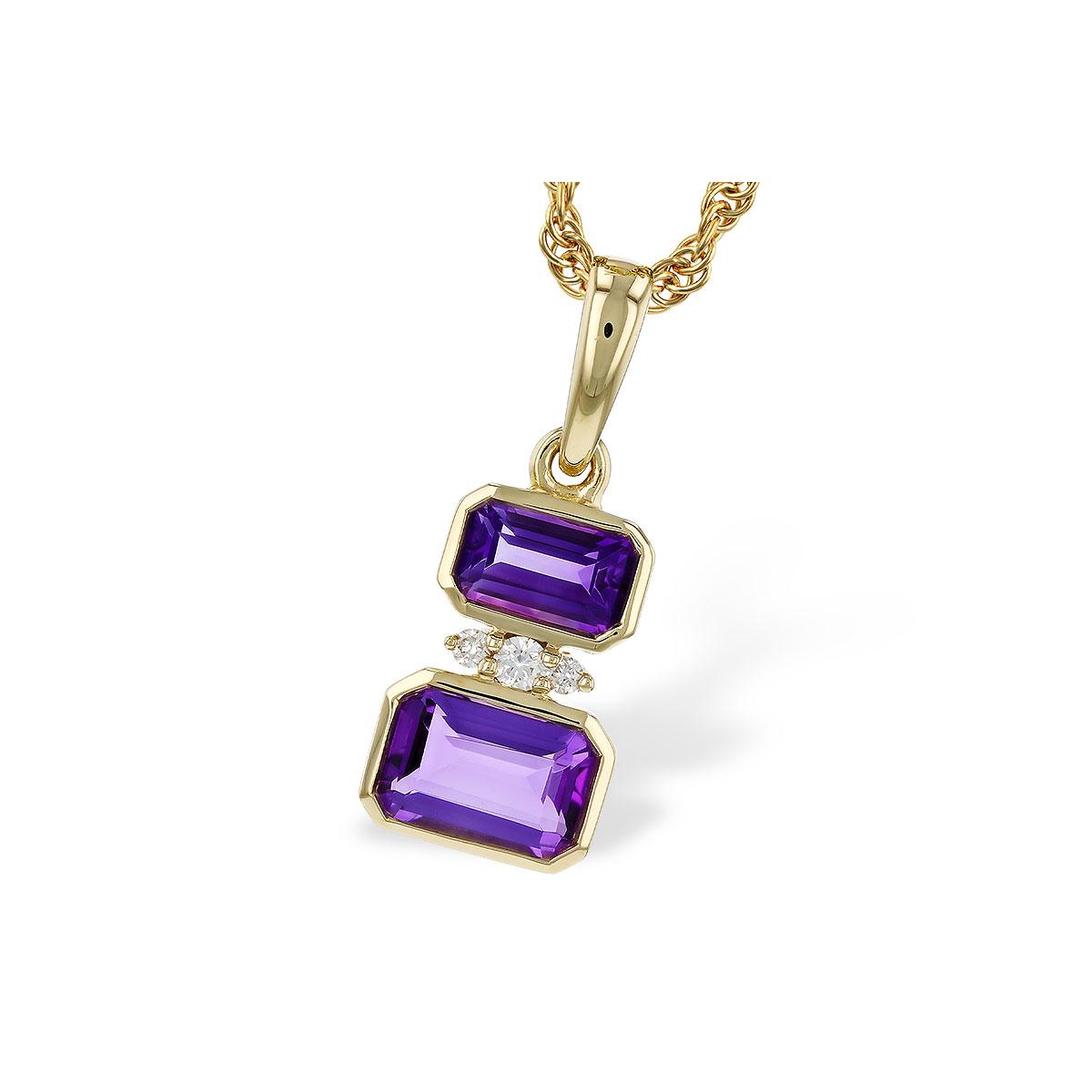 14KT Gold Amethyst Necklace