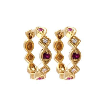 14KT Gold Ruby Earrings