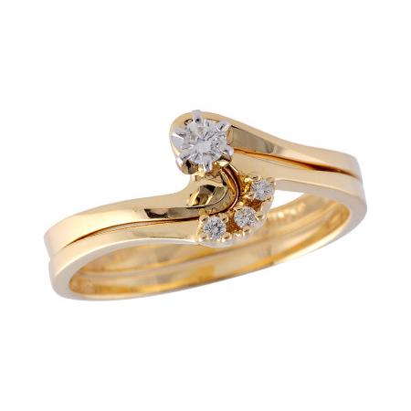 14KT Gold Two-Piece Diamond Wedding Set