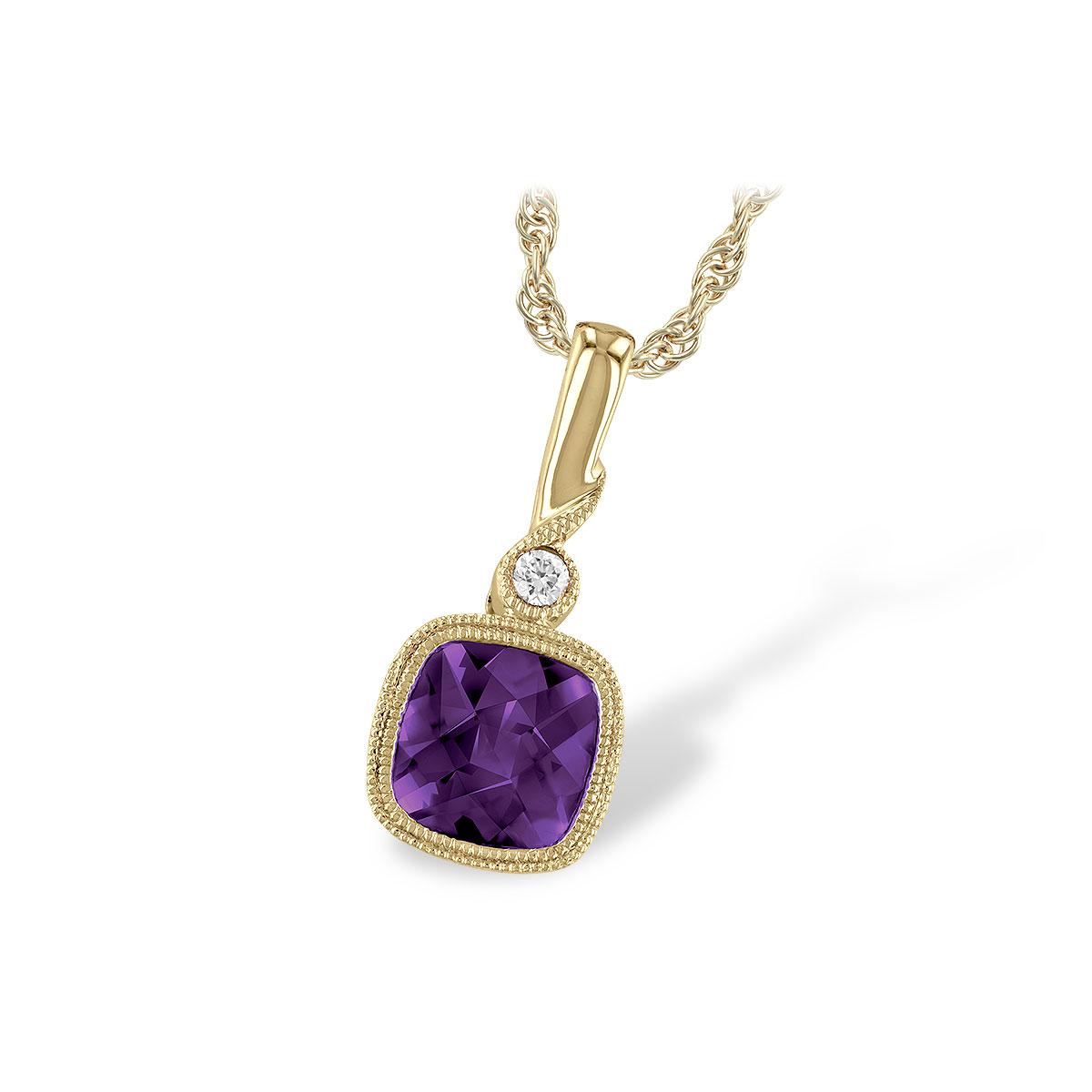 14KT Gold Amethyst Necklace