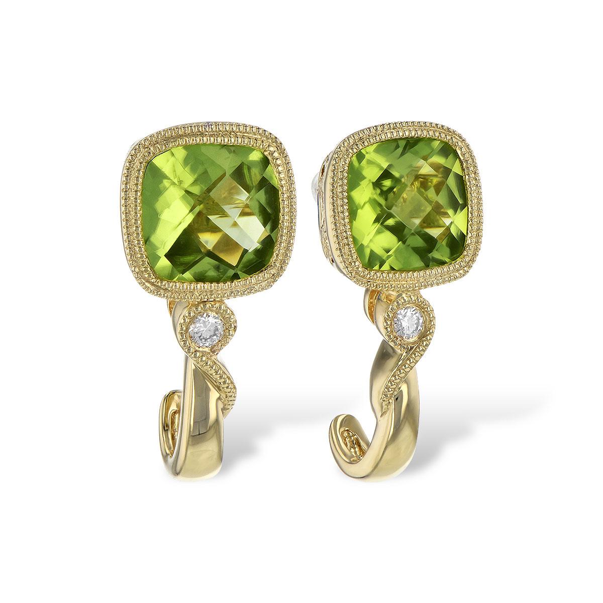 14KT Gold Peridot Earrings