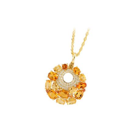 14KT Gold Citrine & Yellow Sapphire Necklace
