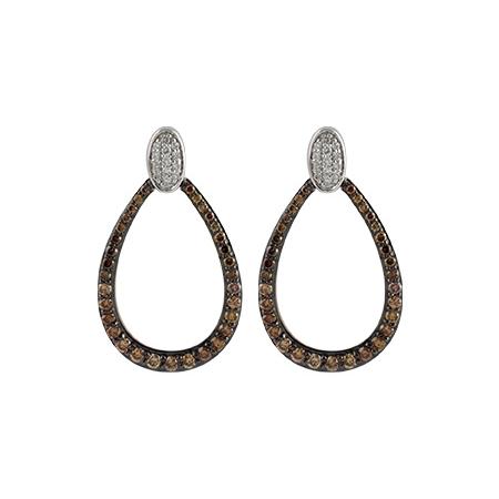 14KT Gold Brown Diamond Earrings