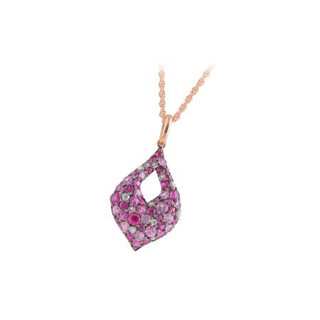 14KT Gold Pink Sapphire Necklace