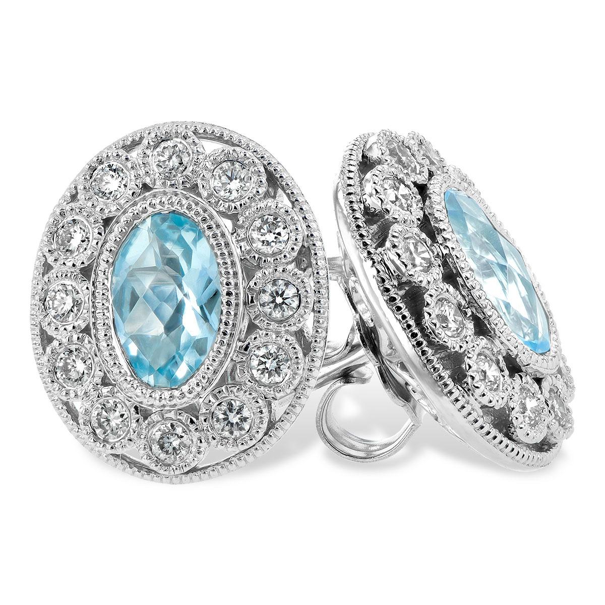 14KT Gold Aqua Earrings