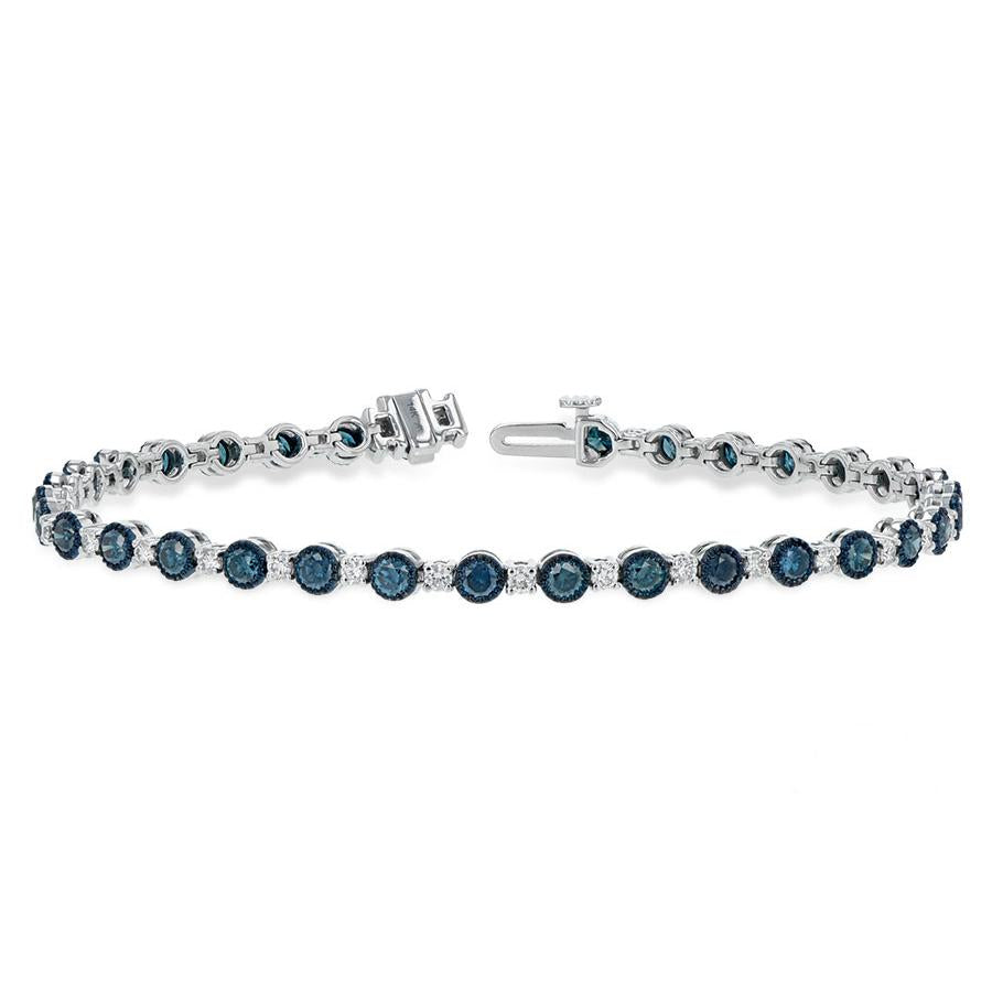 14KT Gold Blue Diamond Bracelet