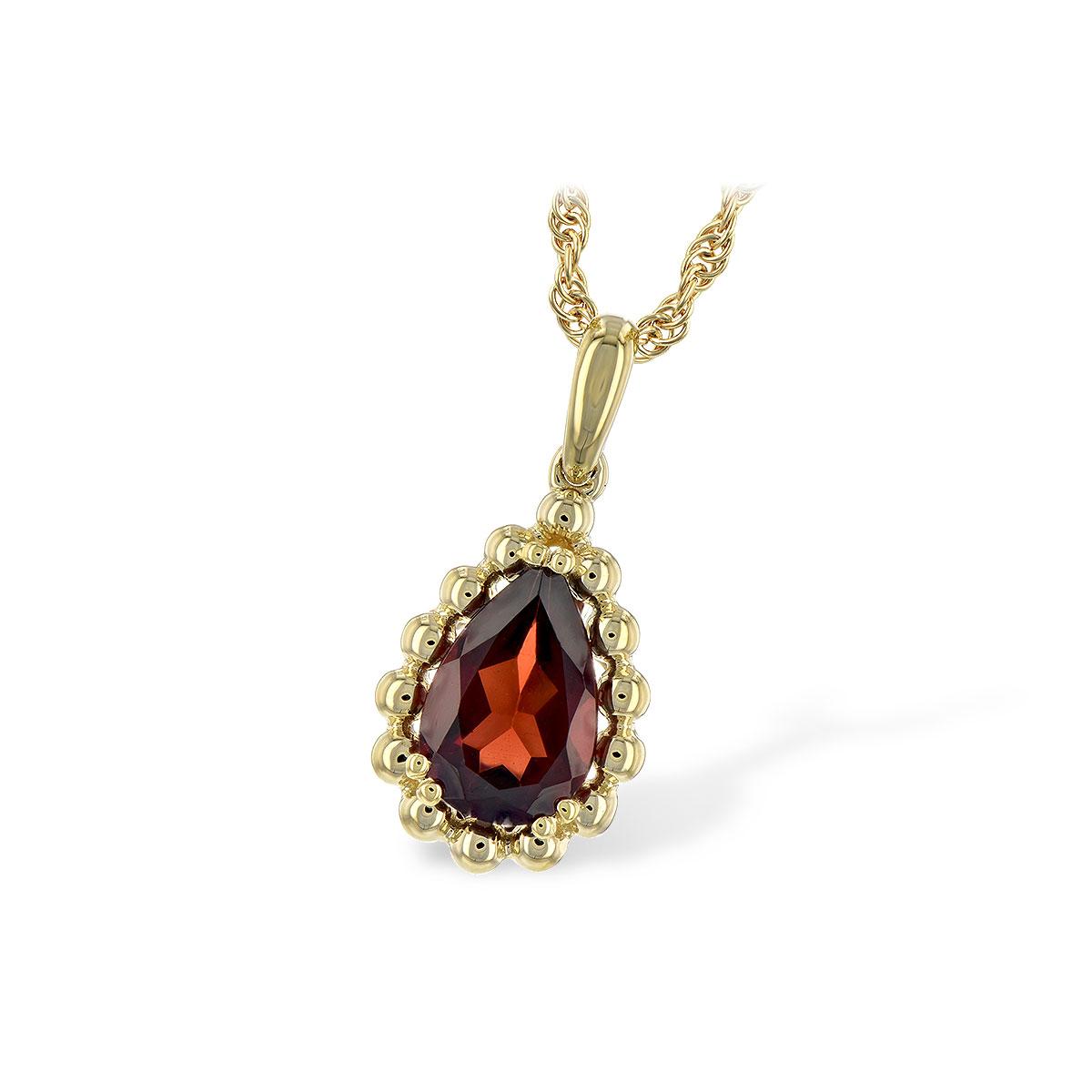 14KT Gold Garnet Necklace