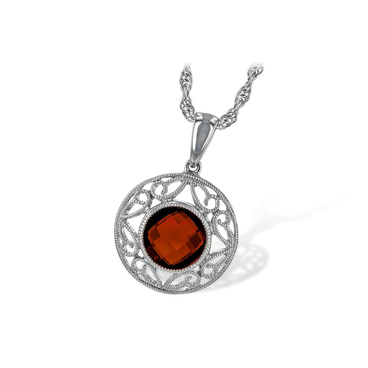 14KT Gold Garnet Necklace