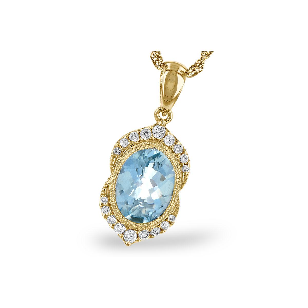 14KT Gold Aqua Necklace