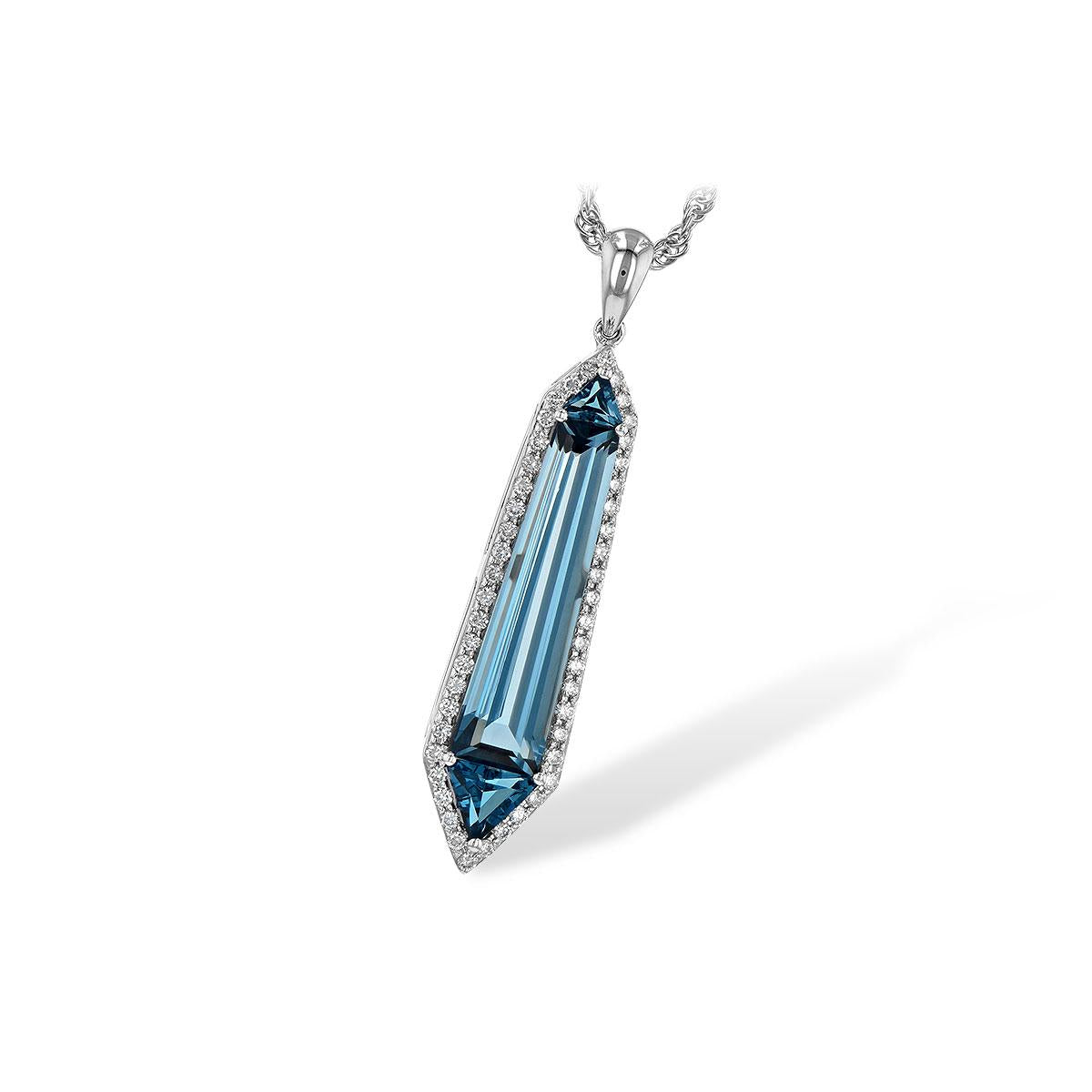 14KT Gold Blue Topaz Necklace