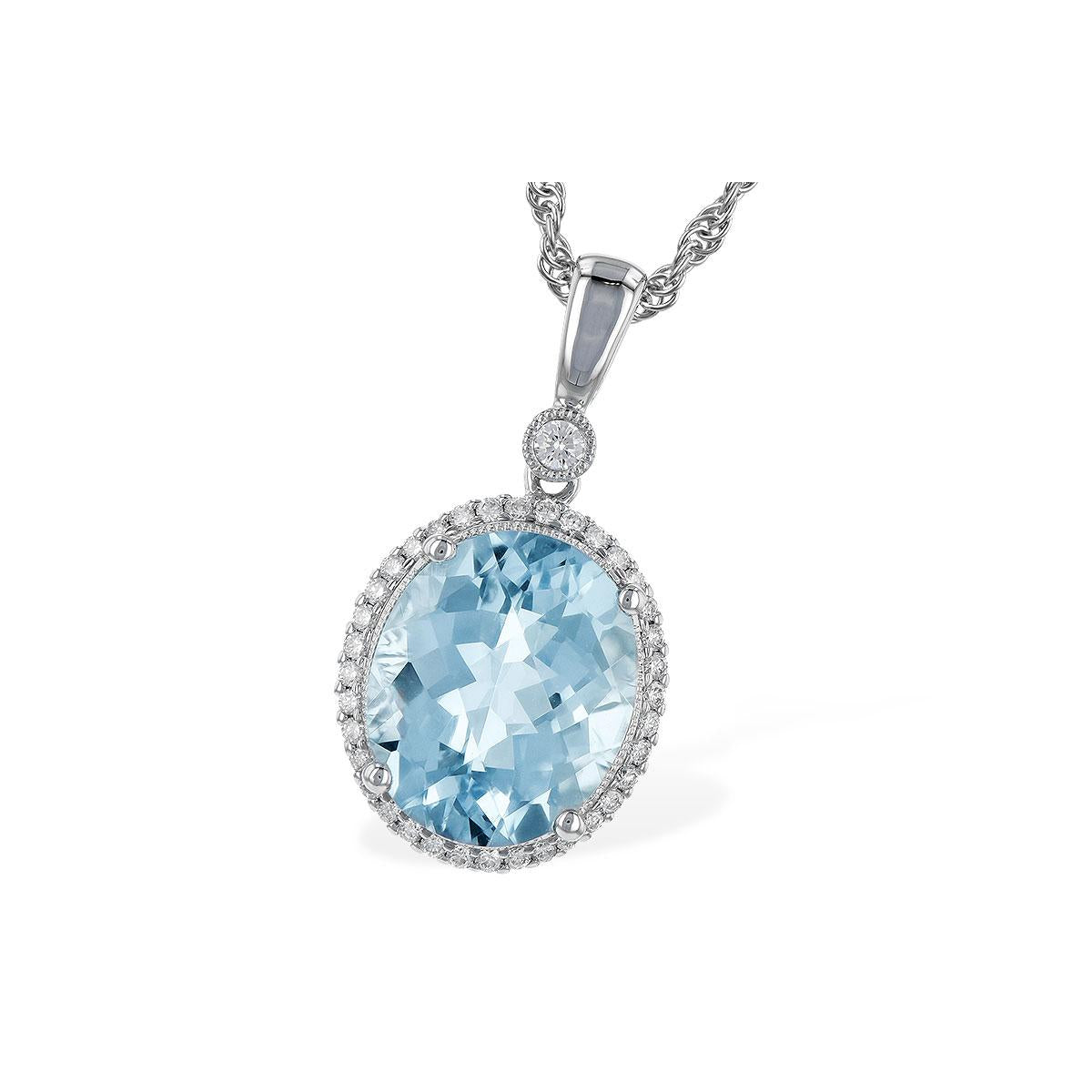 14KT Gold Aqua Necklace