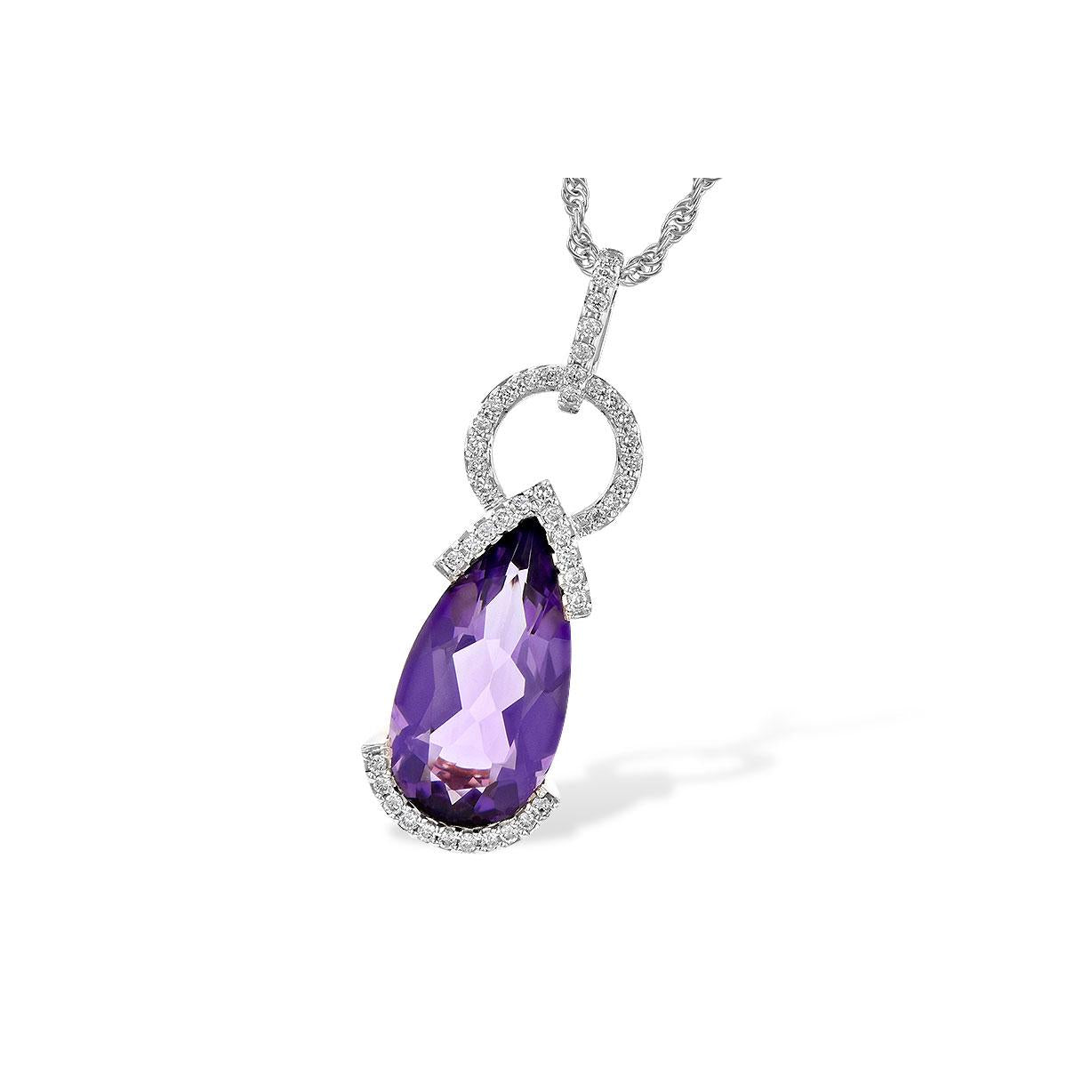 14KT Gold Amethyst Necklace