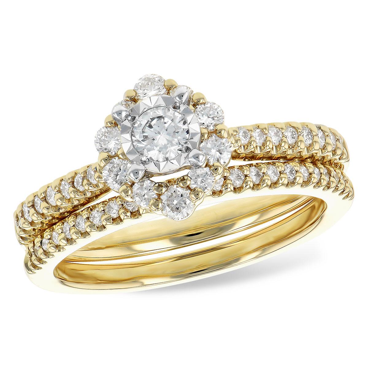 14KT Gold Two-Piece Diamond Wedding Set