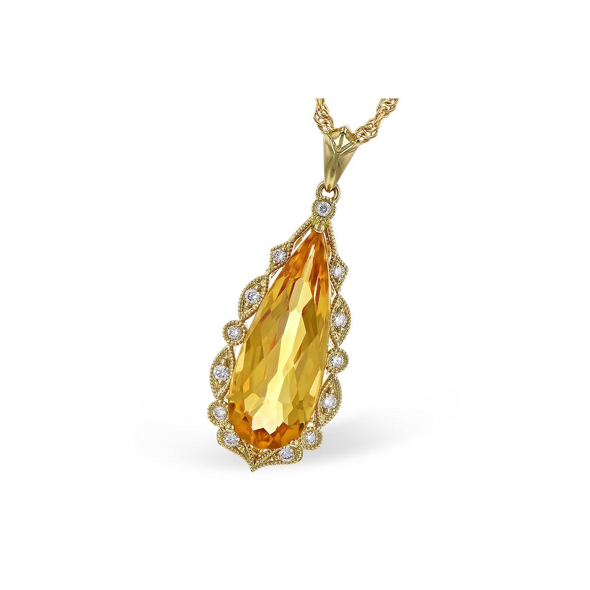 14KT Gold Citrine Necklace