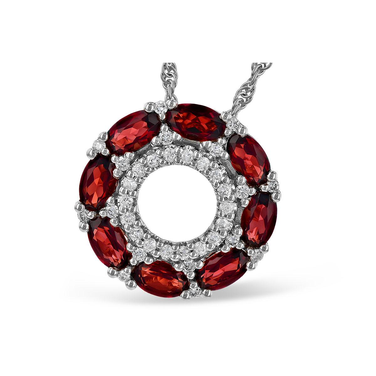 14KT Gold Garnet Necklace