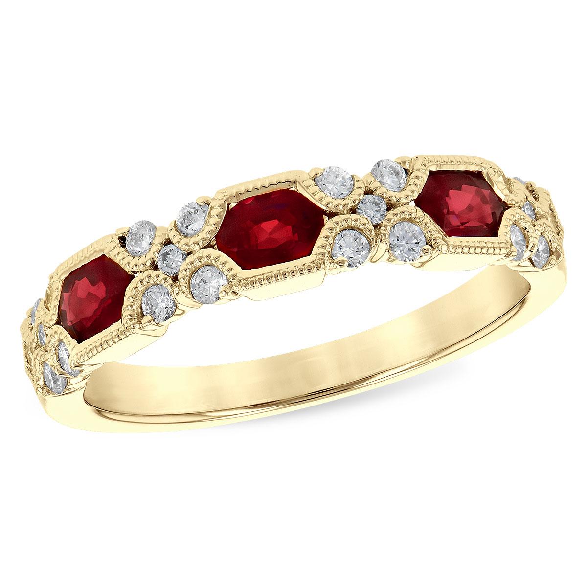 14KT Gold Ladies Ruby Wedding Ring