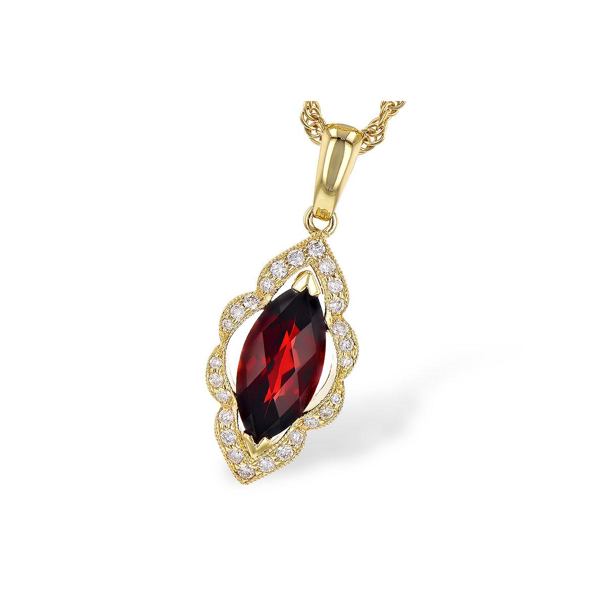 14KT Gold Garnet Necklace
