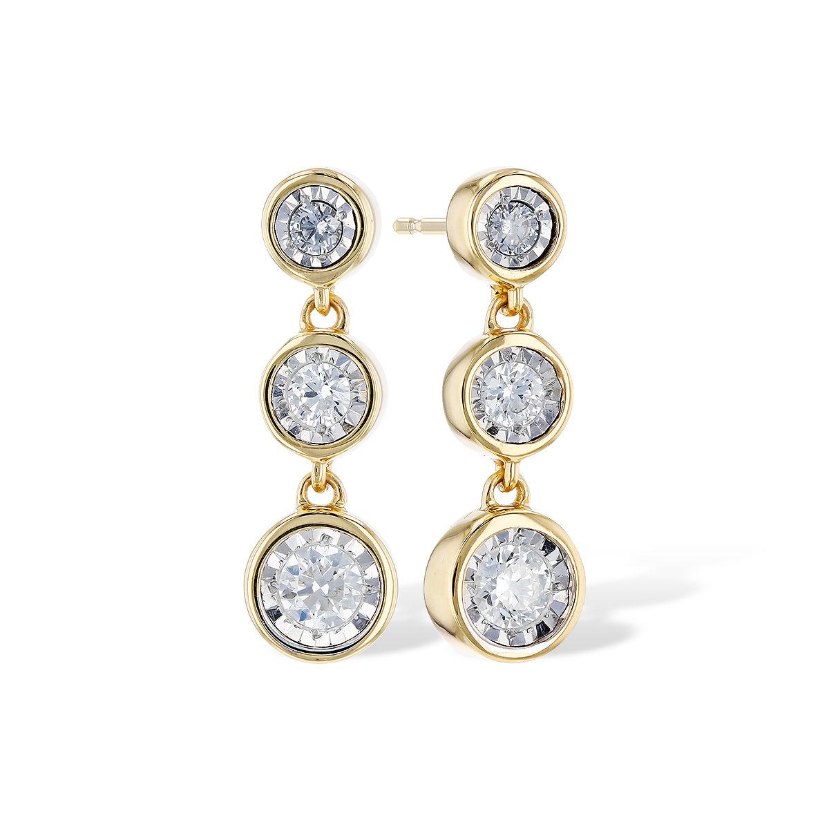 14KT Gold Diamond Earrings