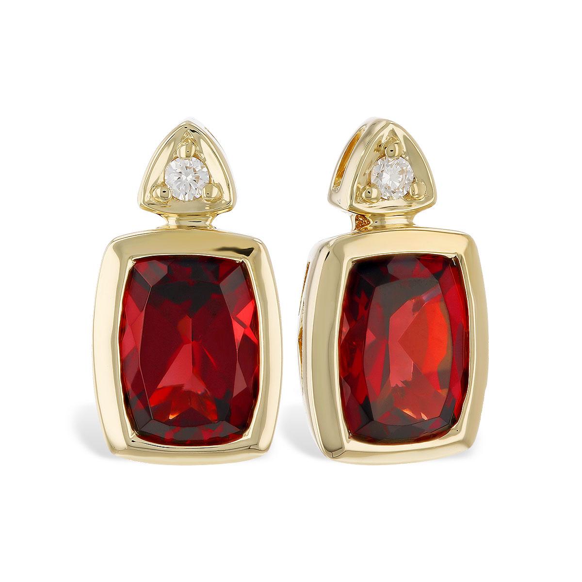 14KT Gold Garnet Earrings