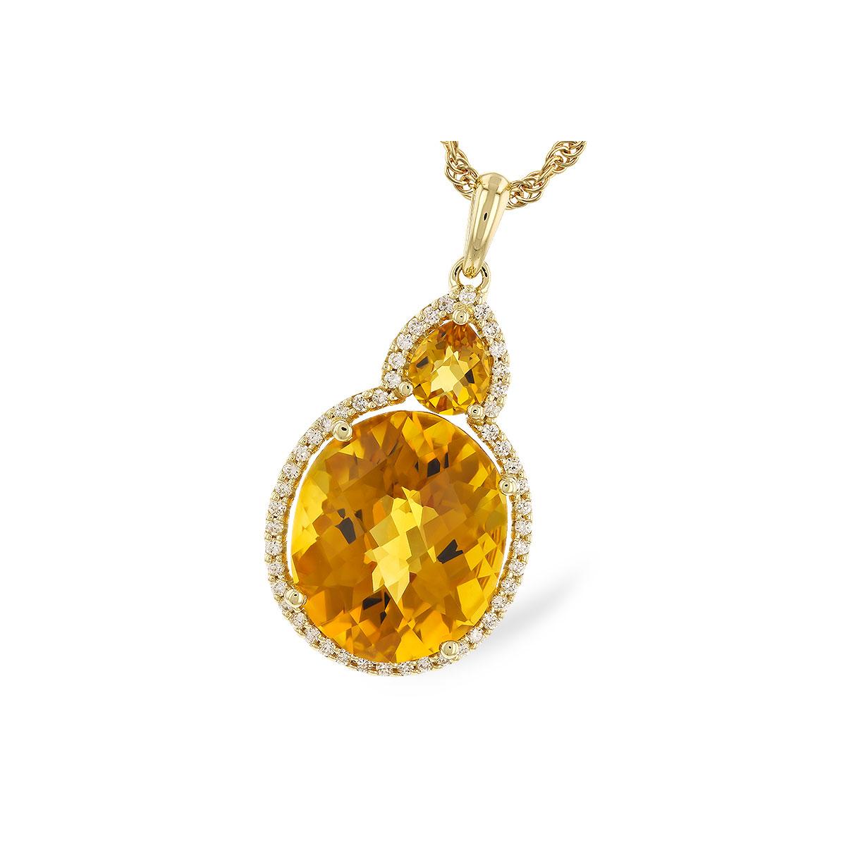 14KT Gold Citrine Necklace