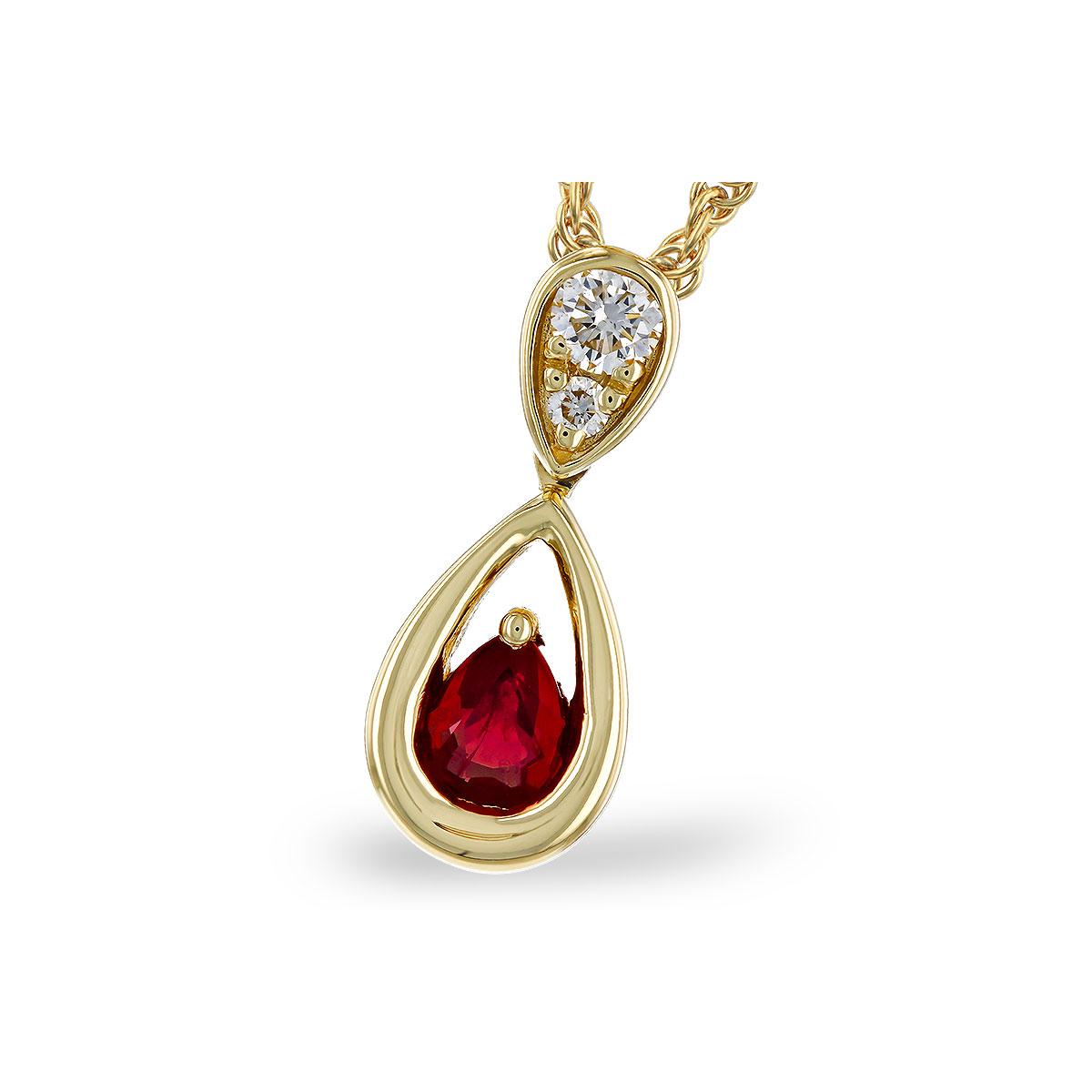 14KT Gold Ruby Necklace