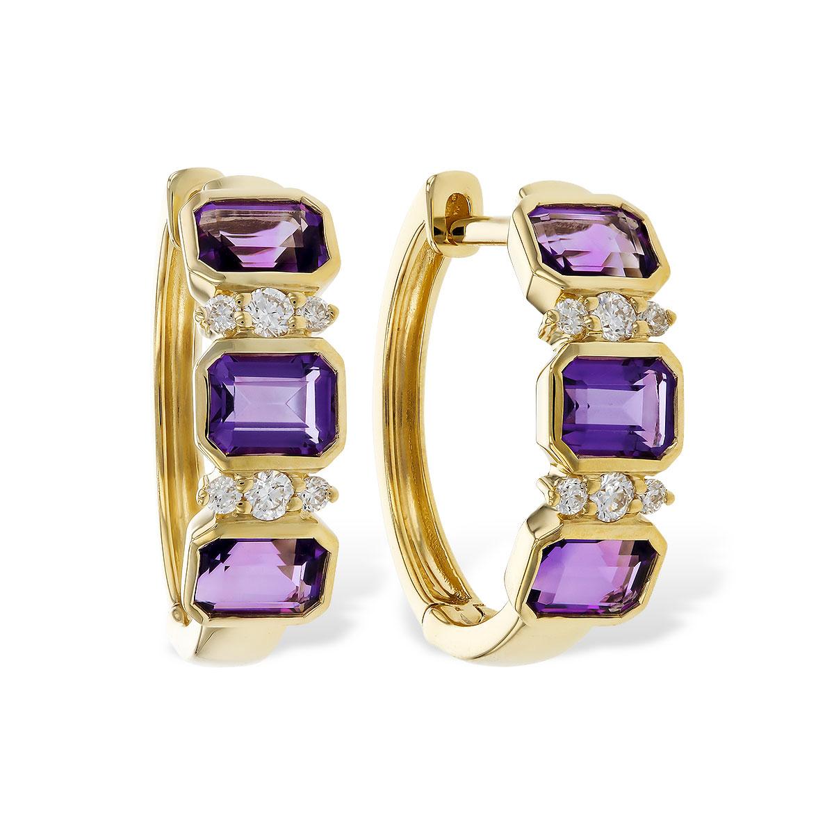 14KT Gold Amethyst Earrings