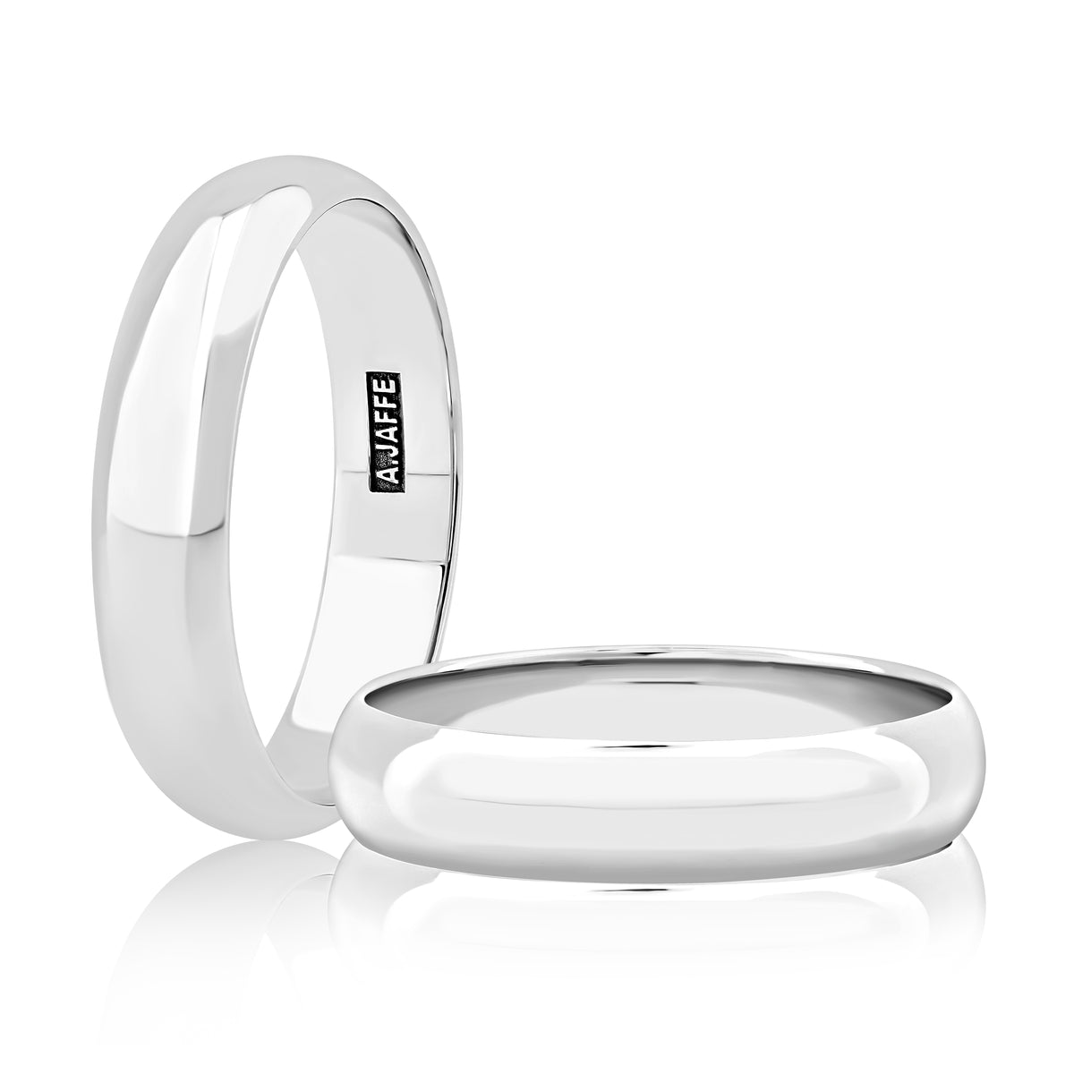 Dome Shaped Polished Platinum Mens Wedding Band [GR1035-6/PL]
