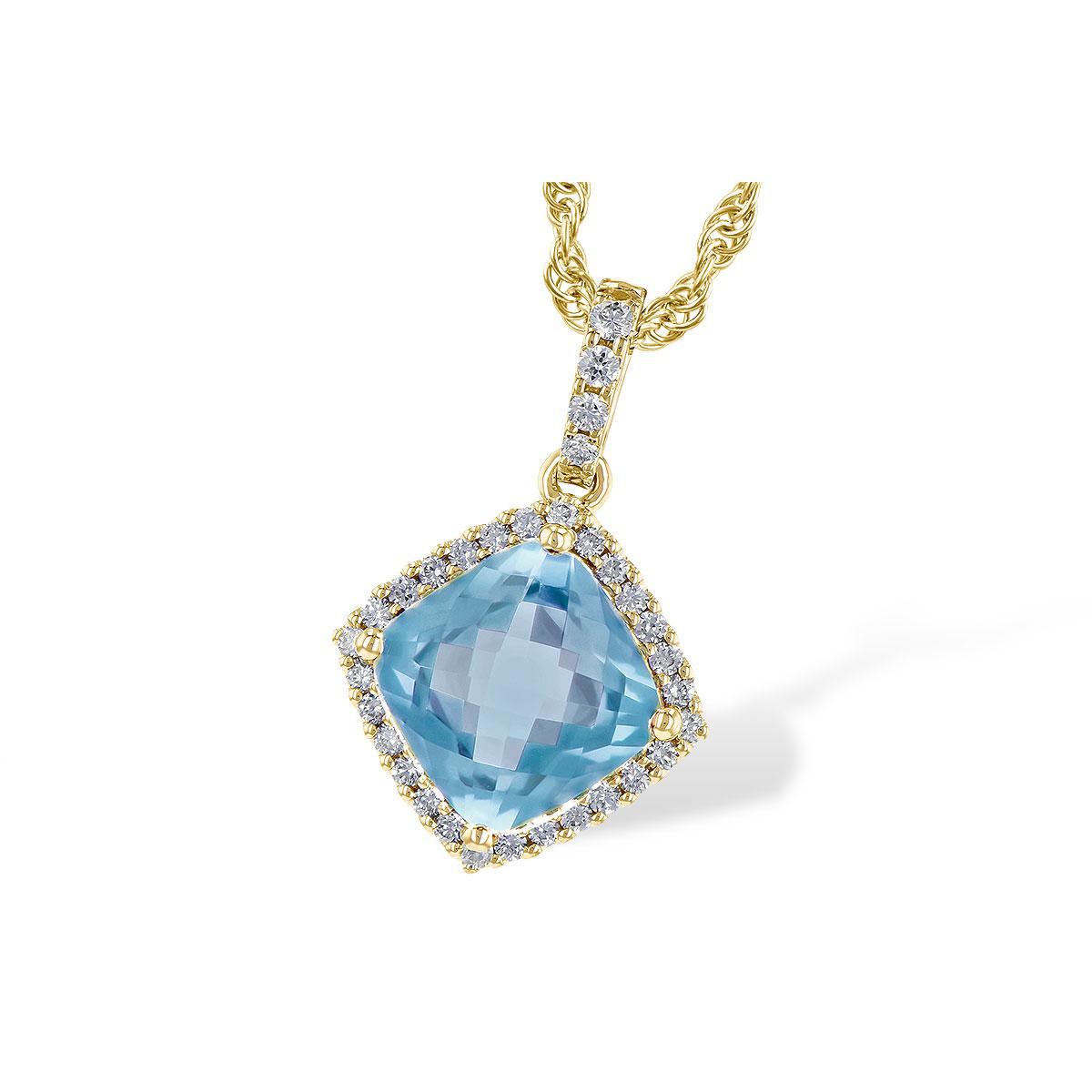 14KT Gold Aqua Necklace