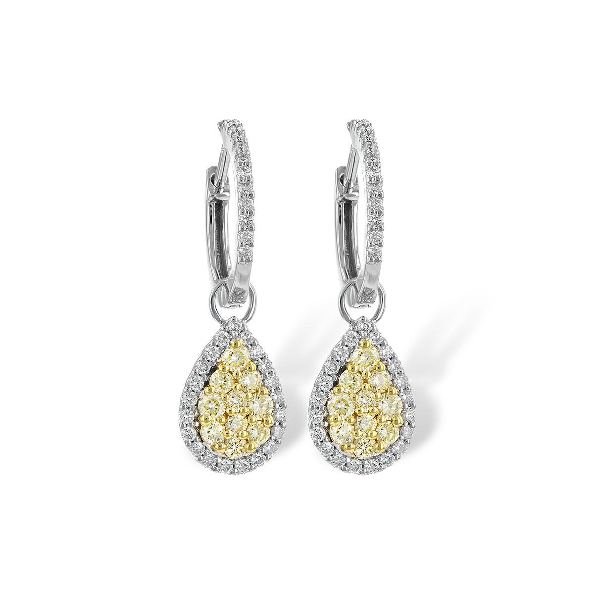 14KT Gold Yellow Diamond Earrings