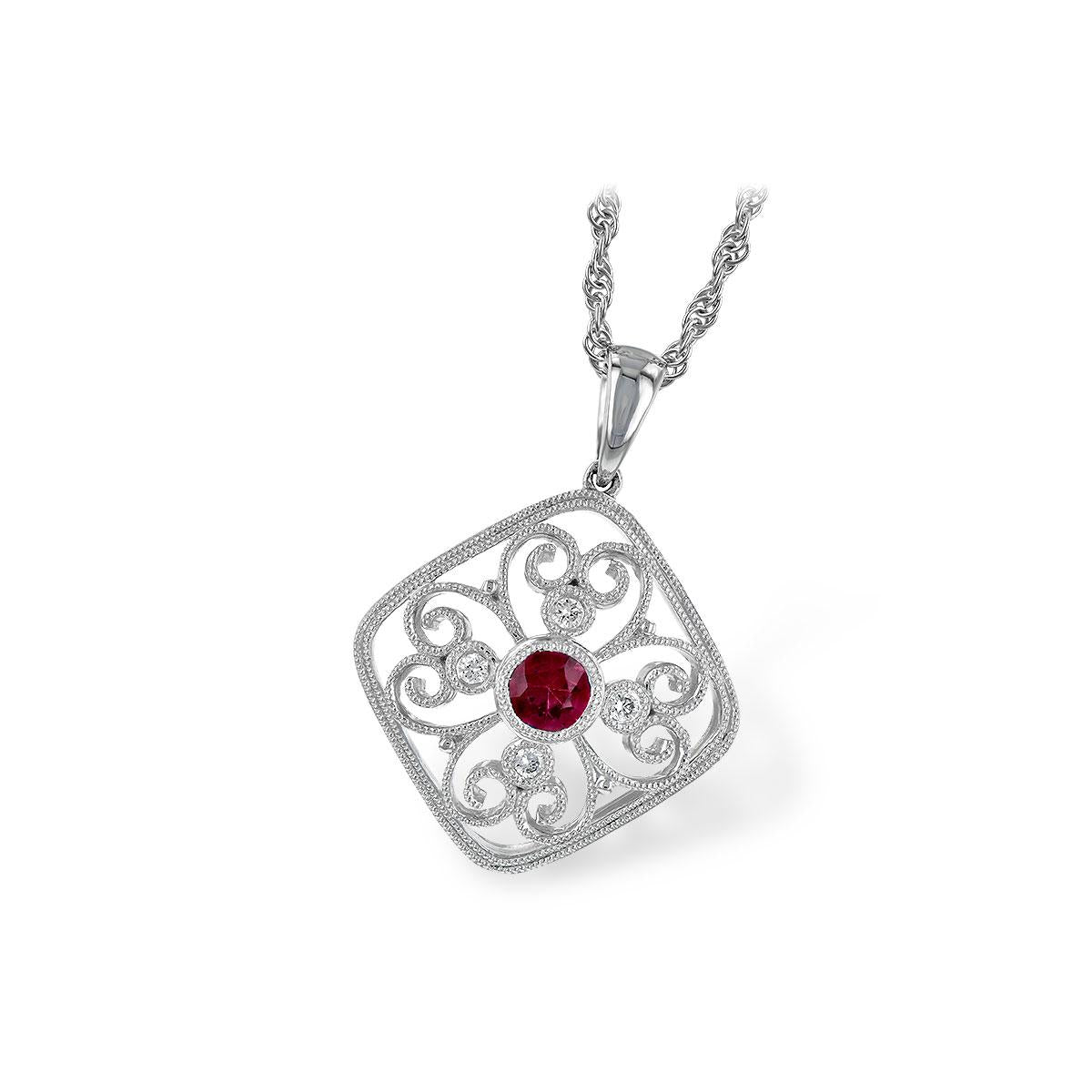 14KT Gold Ruby Necklace