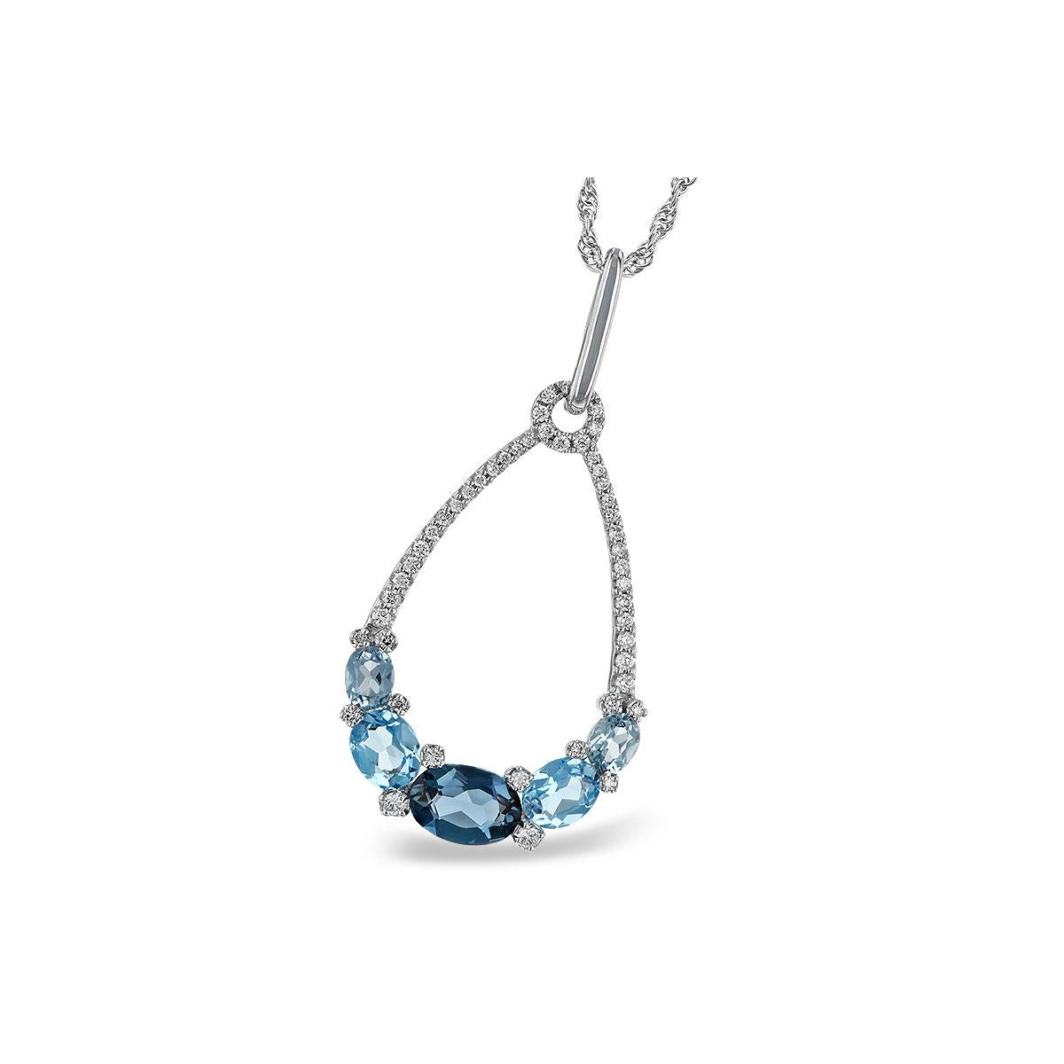 14KT Gold Blue Topaz Necklace