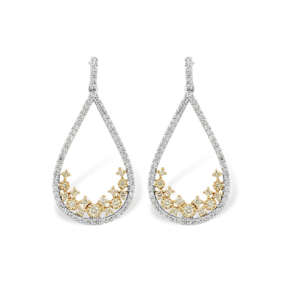 14KT Gold Yellow Diamond Earrings