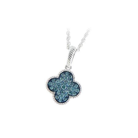 14KT Gold Blue Diamond Necklace