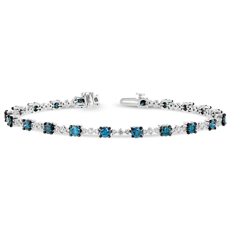 14KT Gold Blue Diamond Bracelet