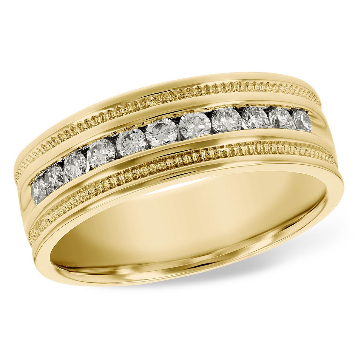 14KT Gold Mens Diamond Wedding Ring