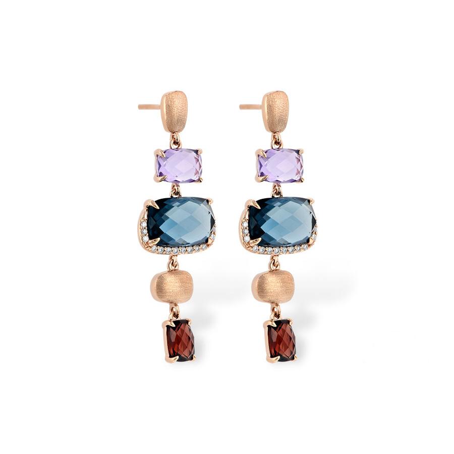 14KT Gold Multi-Stone Earrings
