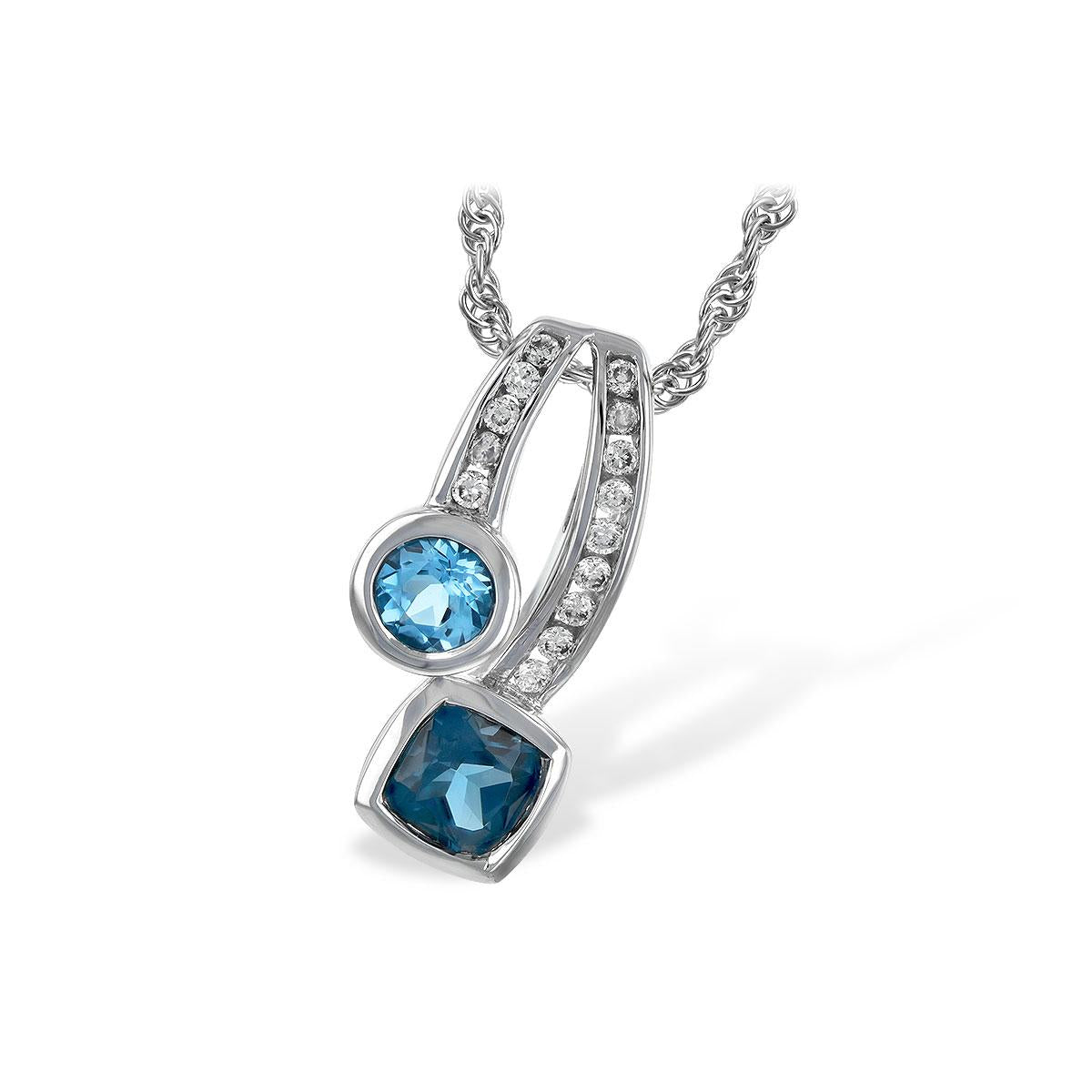 14KT Gold Blue Topaz Necklace
