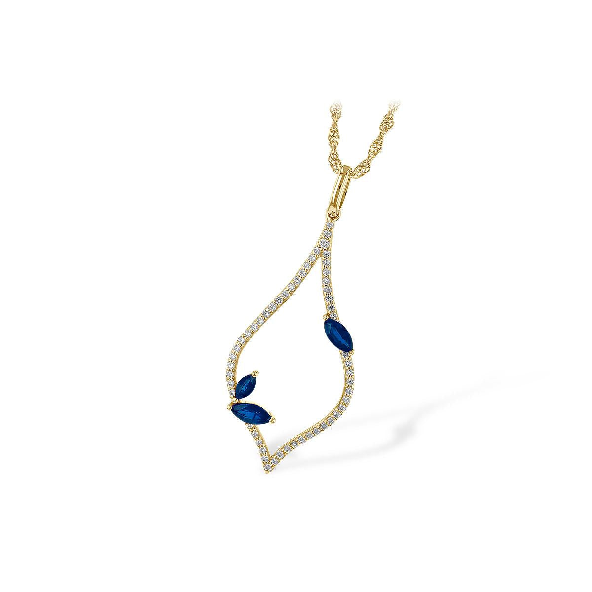 14KT Gold Sapphire Necklace