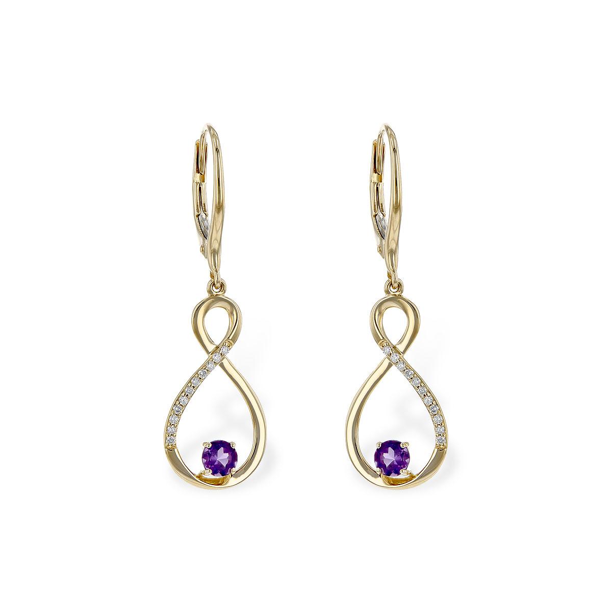 14KT Gold Amethyst Earrings