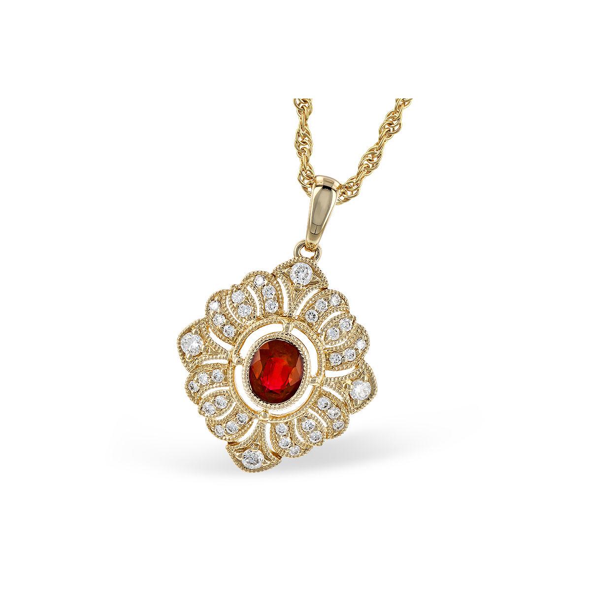 14KT Gold Ruby Necklace
