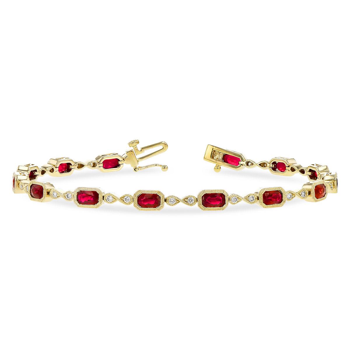14KT Gold Ruby Bracelet