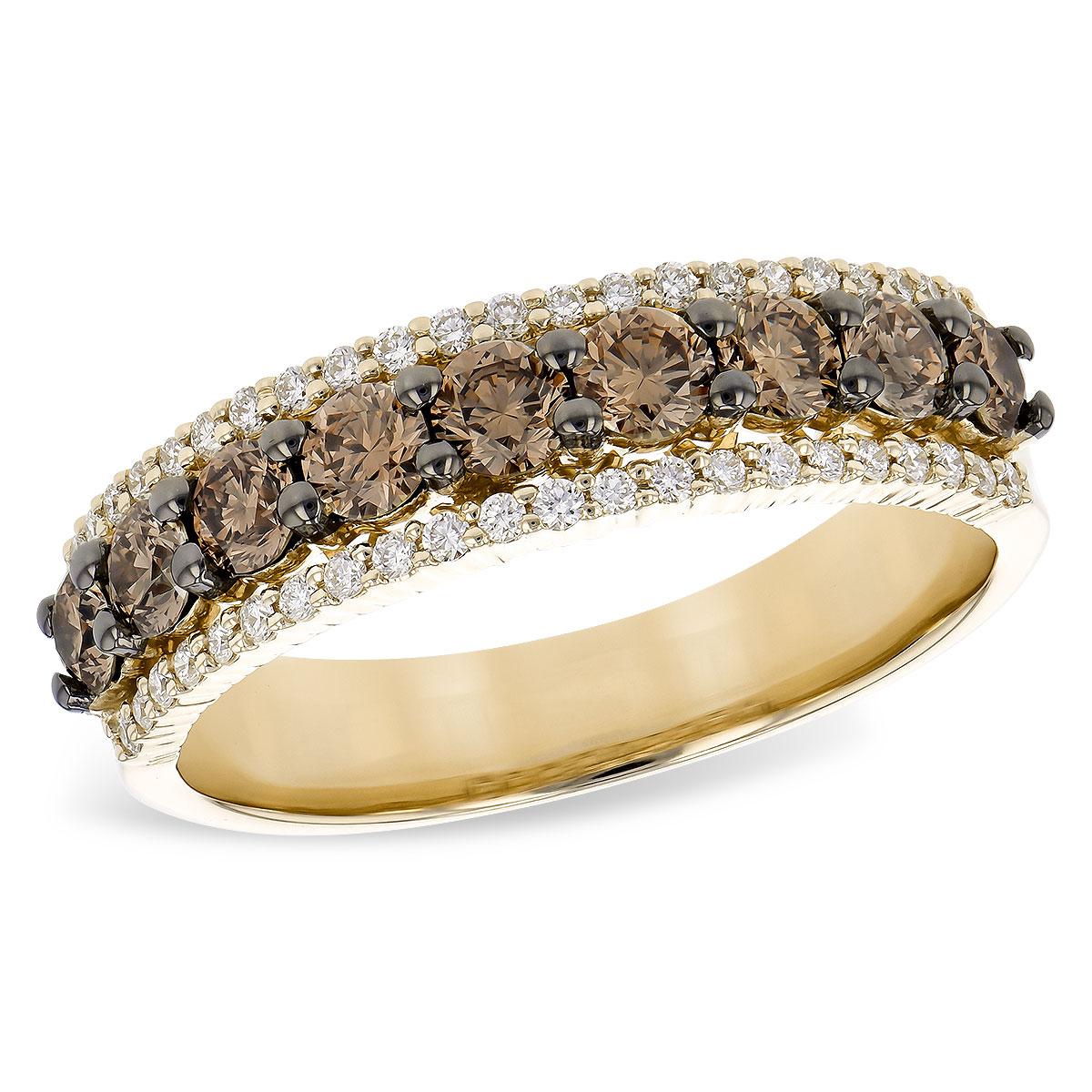 14KT Gold Ladies Brown Diamond Wedding Ring