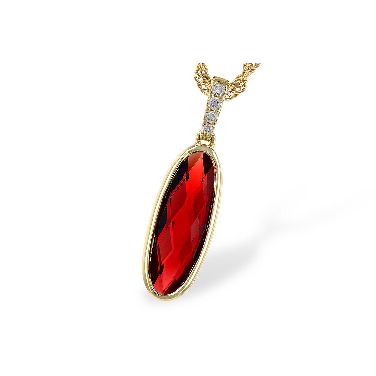14KT Gold Garnet Necklace