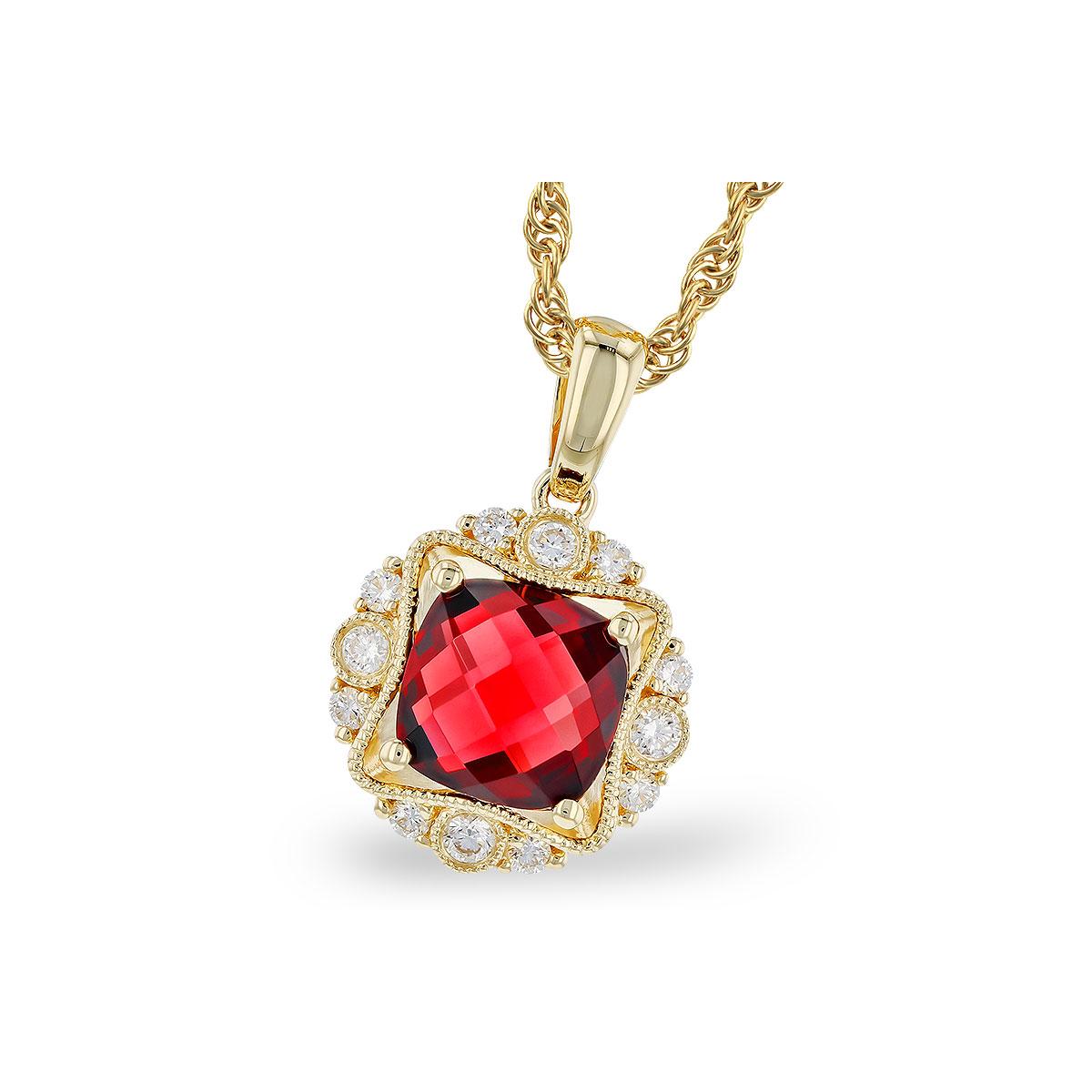 14KT Gold Garnet Necklace