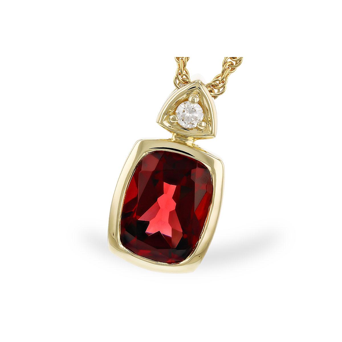 14KT Gold Garnet Necklace