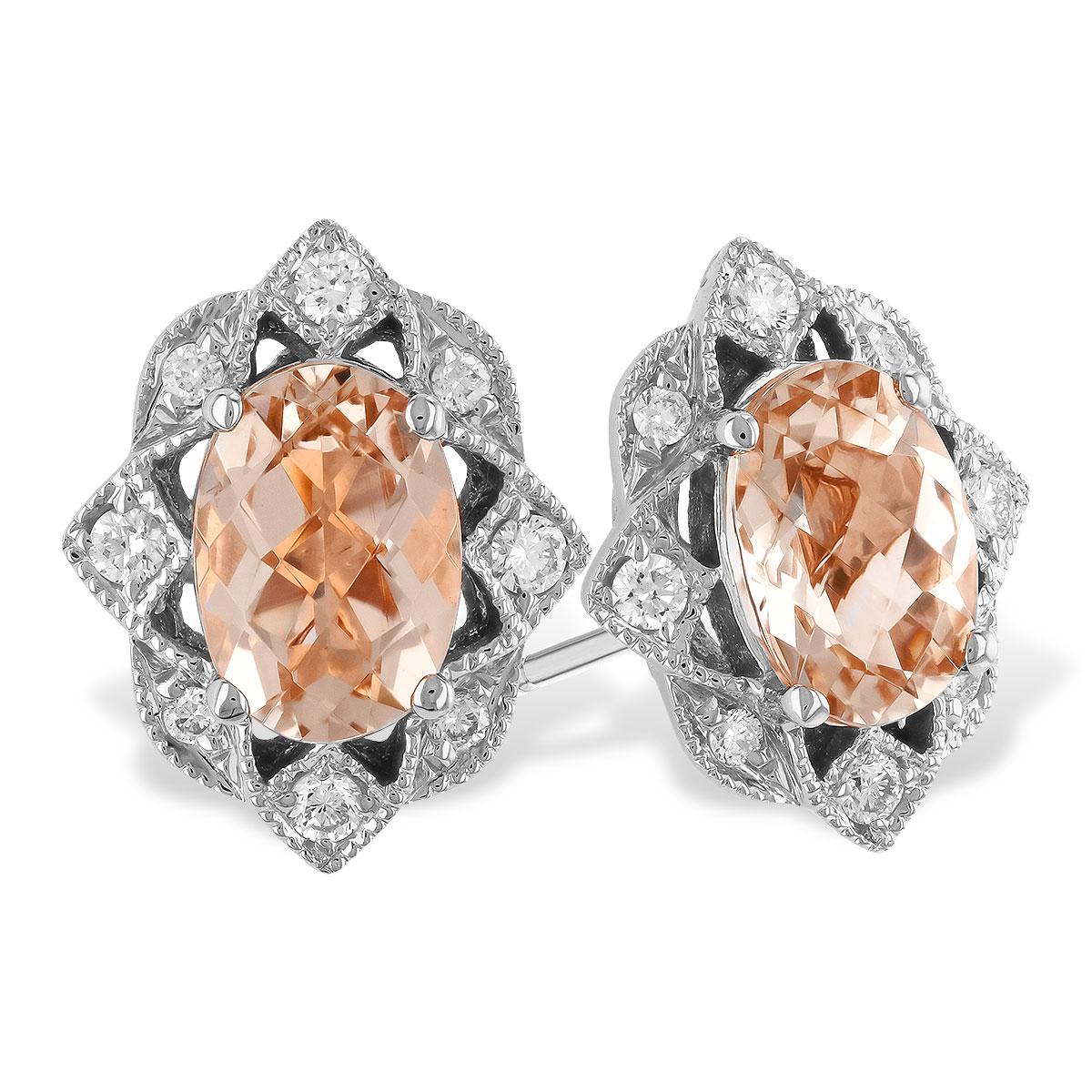 14KT Gold Morganite Earrings