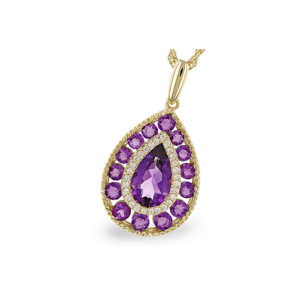 14KT Gold Amethyst Necklace