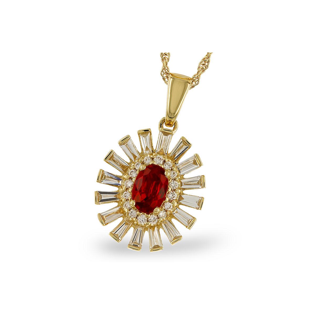 14KT Gold Ruby Necklace