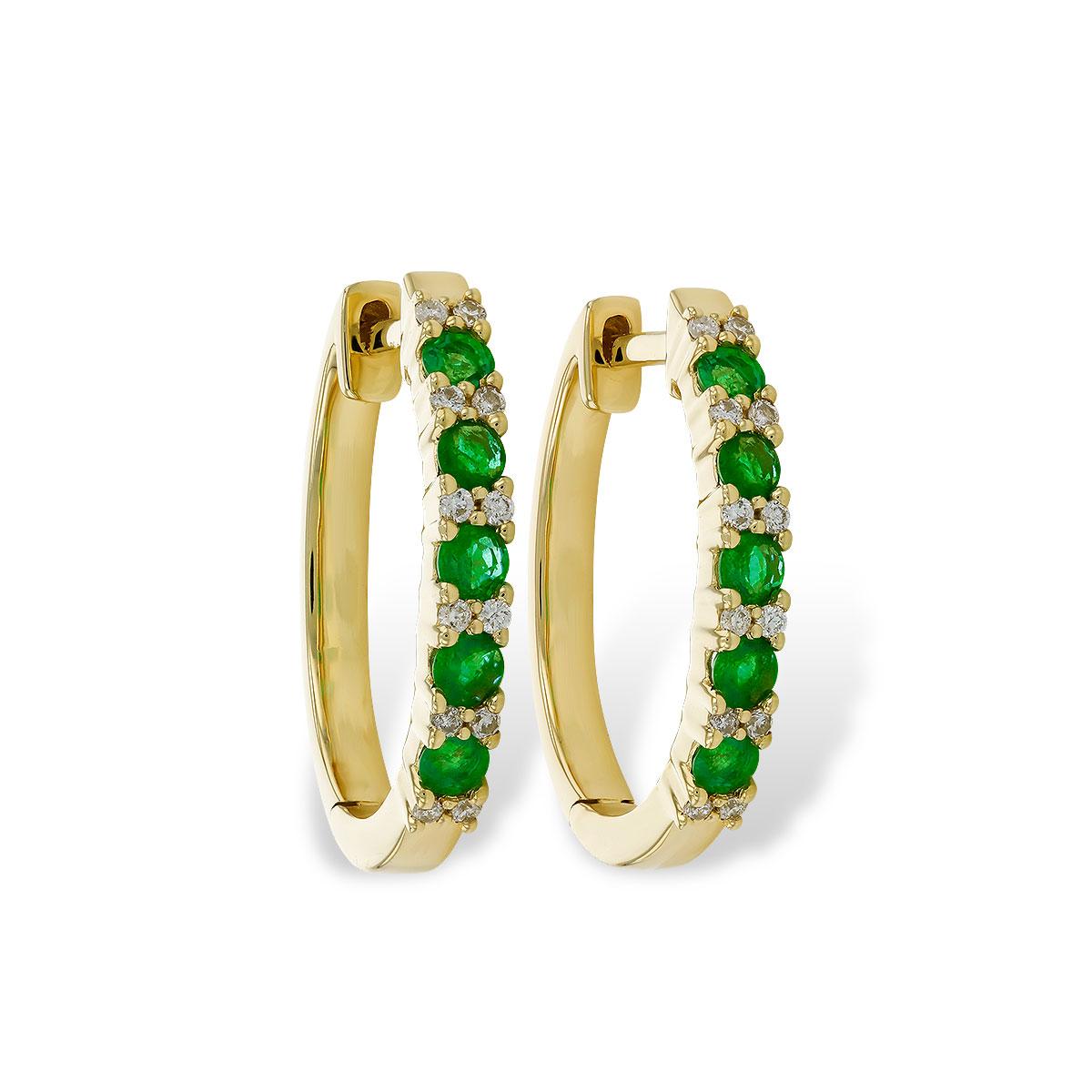 14KT Gold Emerald Earrings